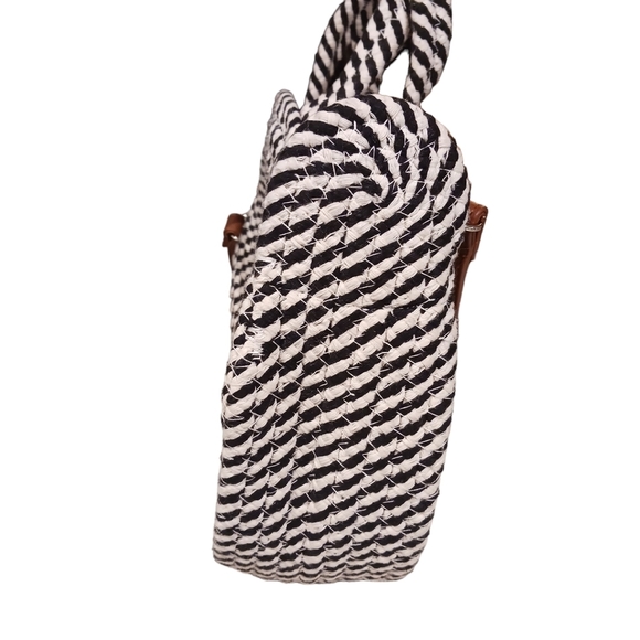 Womens Woven Handbag Rope Nautical Boho Round Beachy Spring - Picture 3 of 6